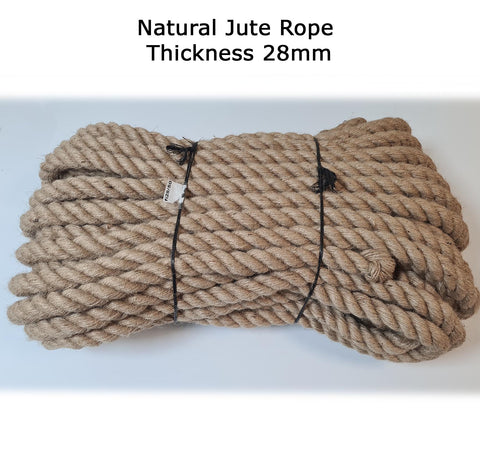 28mm Natural Jute Rope Cord