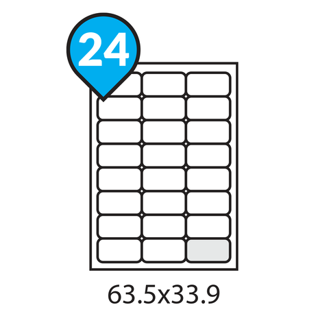 A4 Address Labels 24 per sheet Rounded