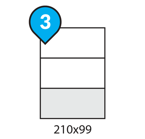 A4 Address Labels 3 per sheet