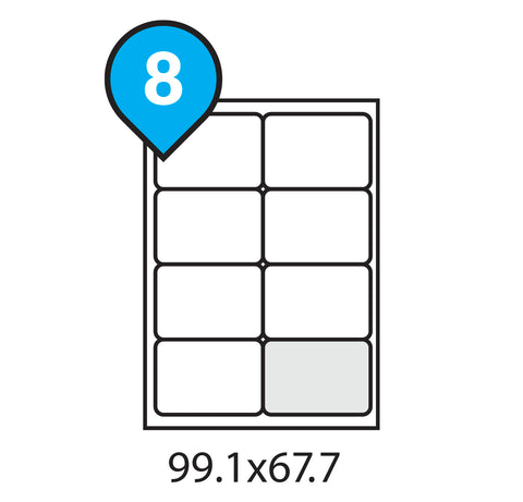 A4 Address Labels 8 per sheet Rounded