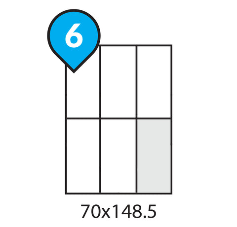 A4 Address Labels 6 per sheet