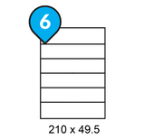 A4 Address Labels 6 per sheet Rectangle