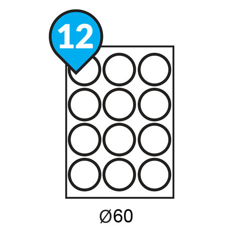 A4 Address Labels 12 per sheet Oval